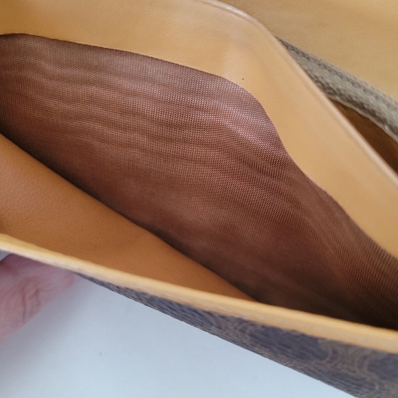 Celine Vintage Retro Large Envelope Leather Continental Wallet Macadam Brown Tan - Picture 6 of 12